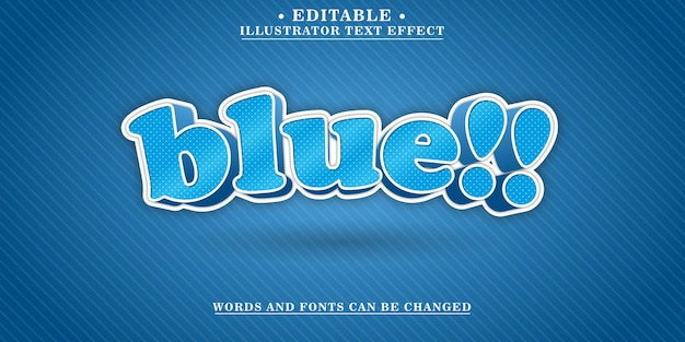 blue text effect words and fonts can be edited