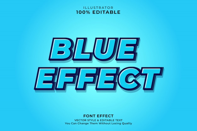 Vector blue  text effect