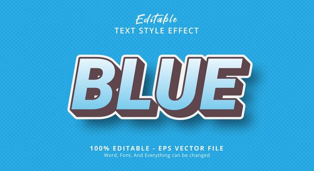 Blue text with vintage color style effect editable text effect