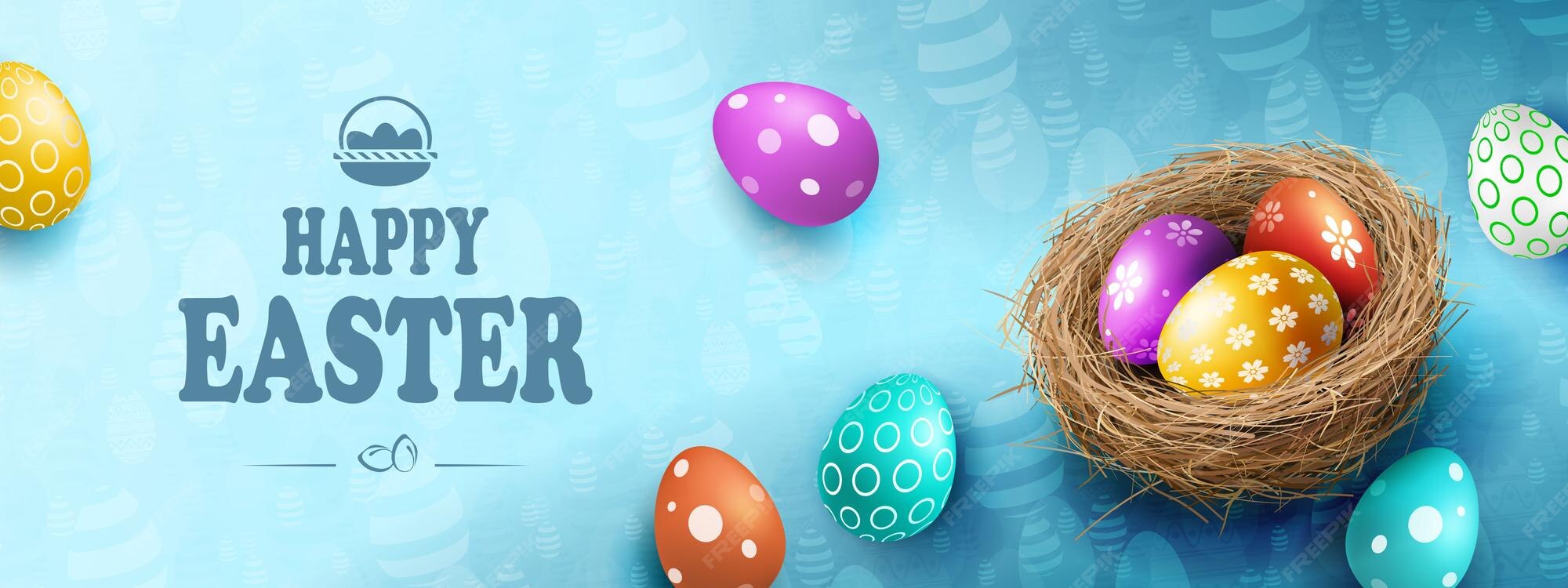 Premium Vector | Blue texture composition with easter eggs in a ...