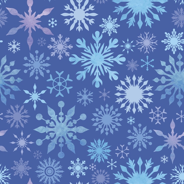 Blue texture with watercolor frost ornaments in vintage colors