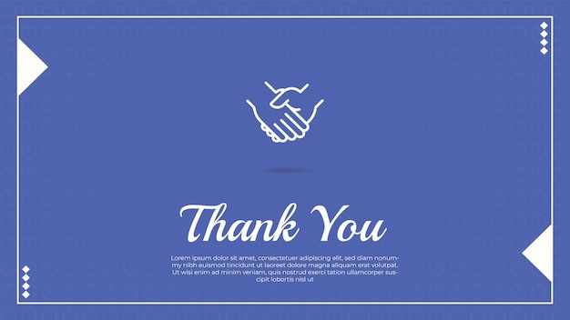 Blue Thank you banner with hand icon