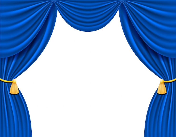 Vector blue theatrical curtain 