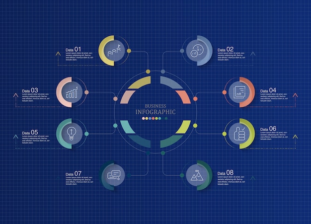 Синяя тема инфографики