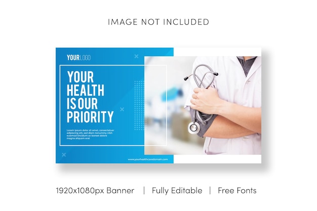 Vector blue theme medical banner template