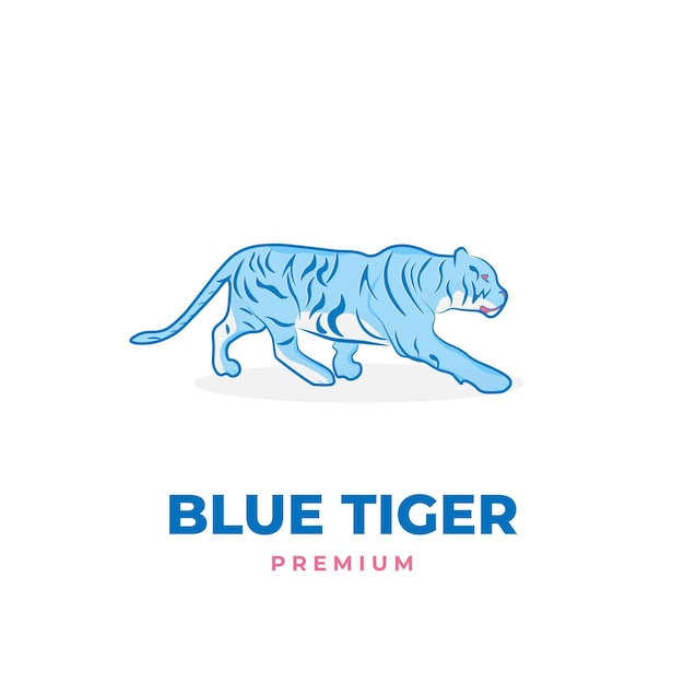 Vettore logo dell'illustrazione vettoriale della tigre blu