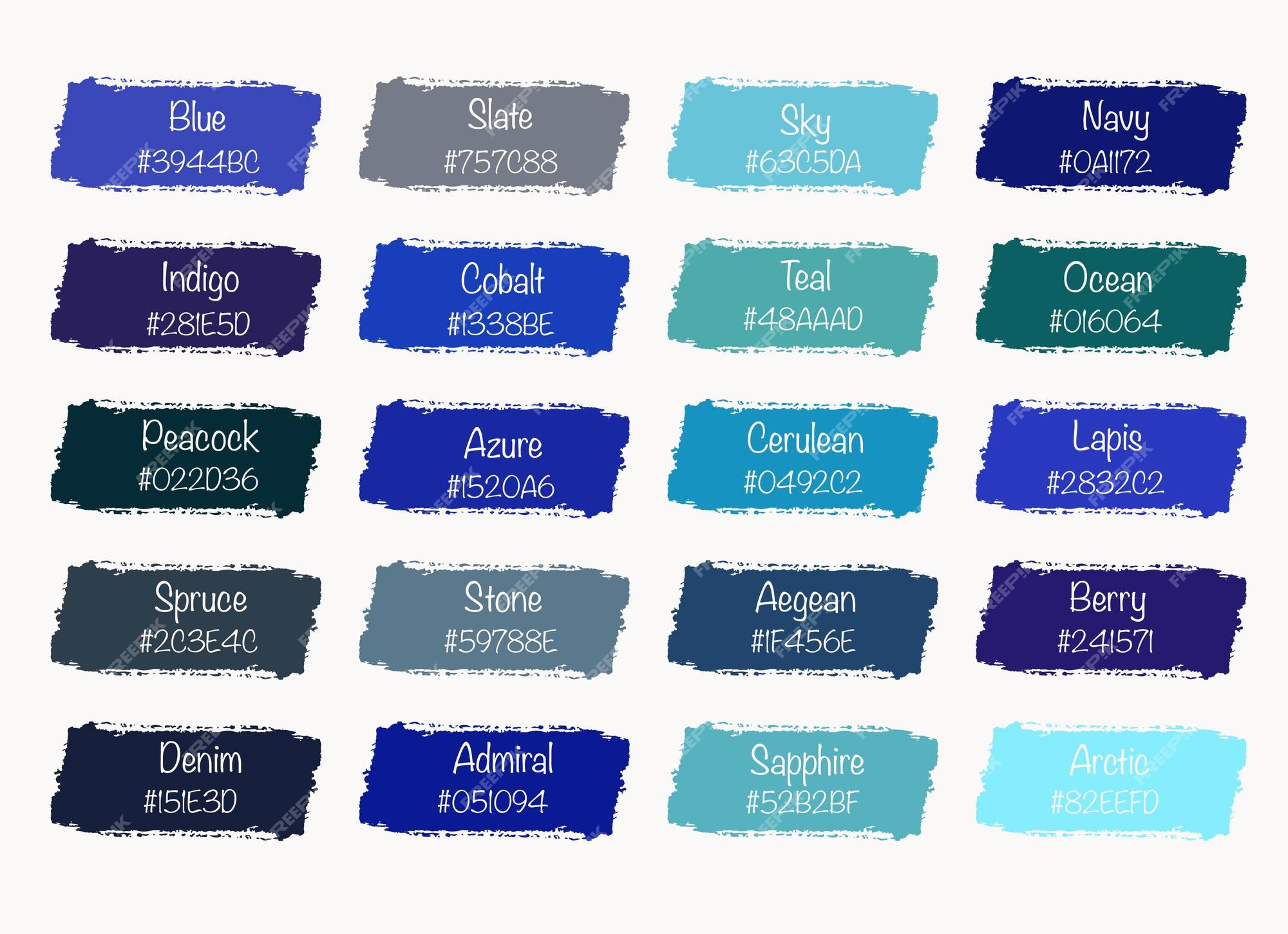 Different Shades of Blue: A List With Color Names and Codes - Drawing Blog