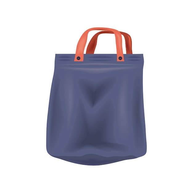 blue tote bag with orange handles