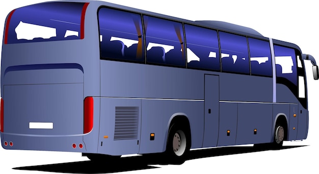 Blue tourist bus coach vector illustrazione per i designer
