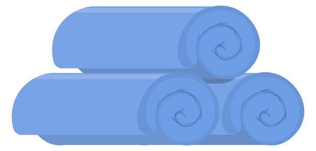 Вектор Синие рулоны полотенец стек спа ткань значок