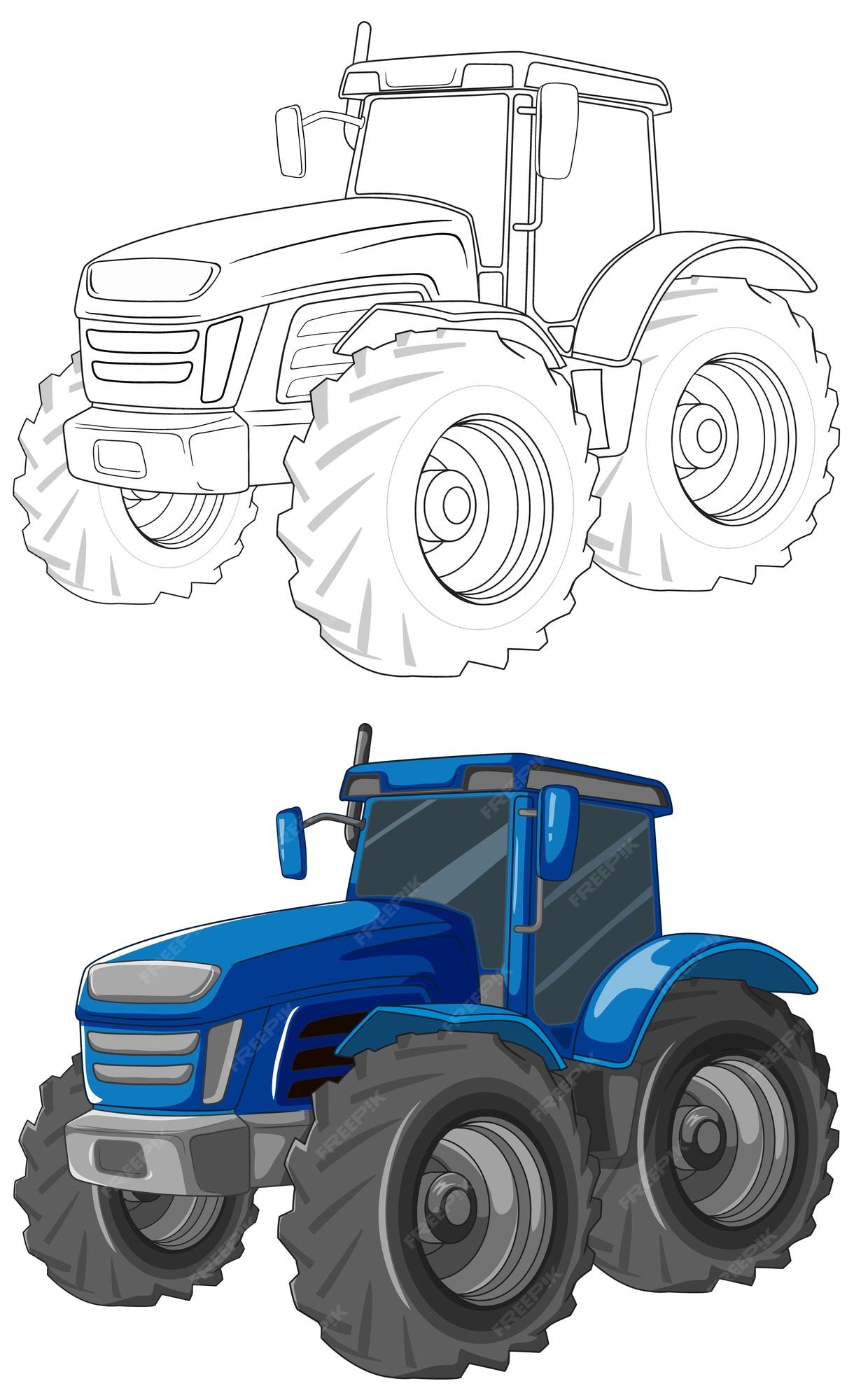 Desenho de Tractor em funcionamento para Colorir - Colorir.com