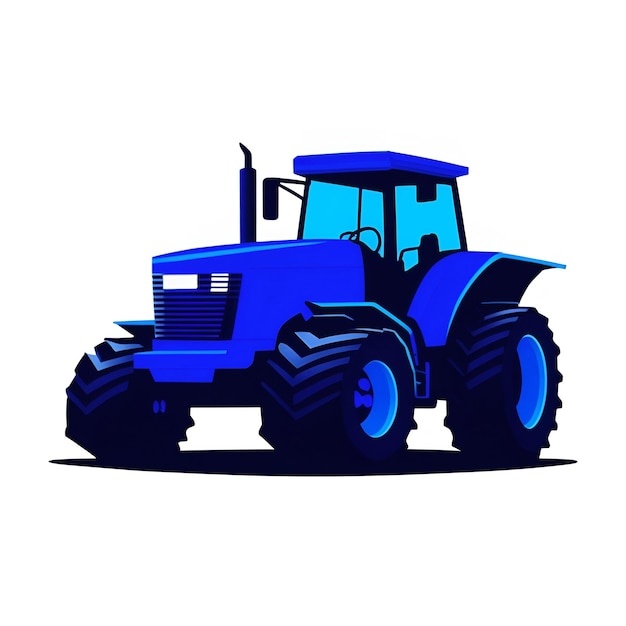 Vector blue tractor farming with ai generated