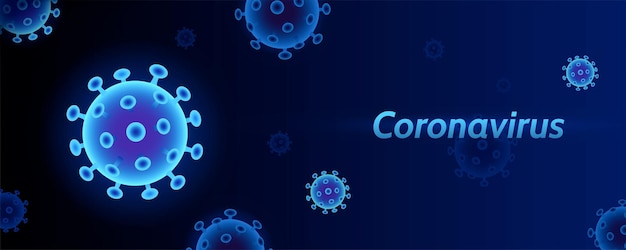 Vector blue translucent coronavirus