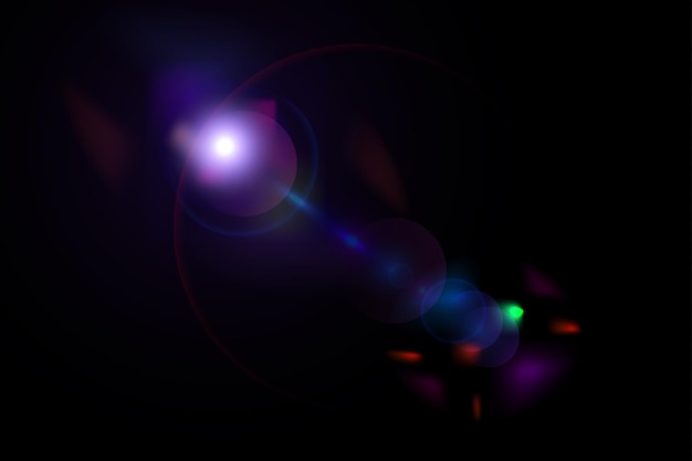 Vector blue transparent light lens flares streaks