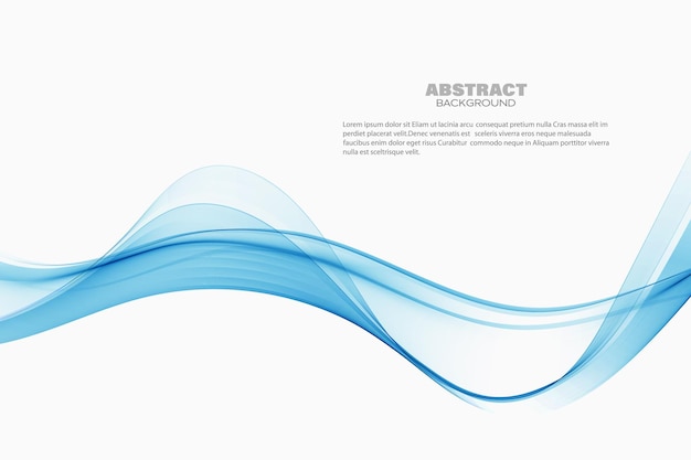Синий прозрачный волновой поток абстрактной волны