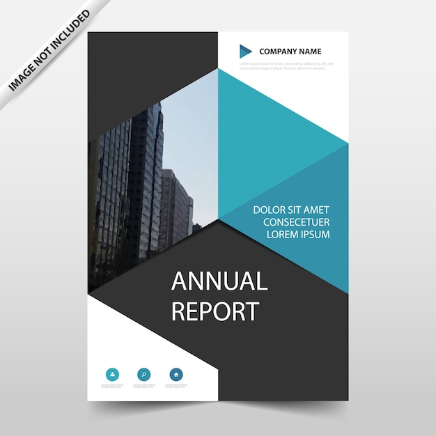 Vector blue triangle annual brochure template