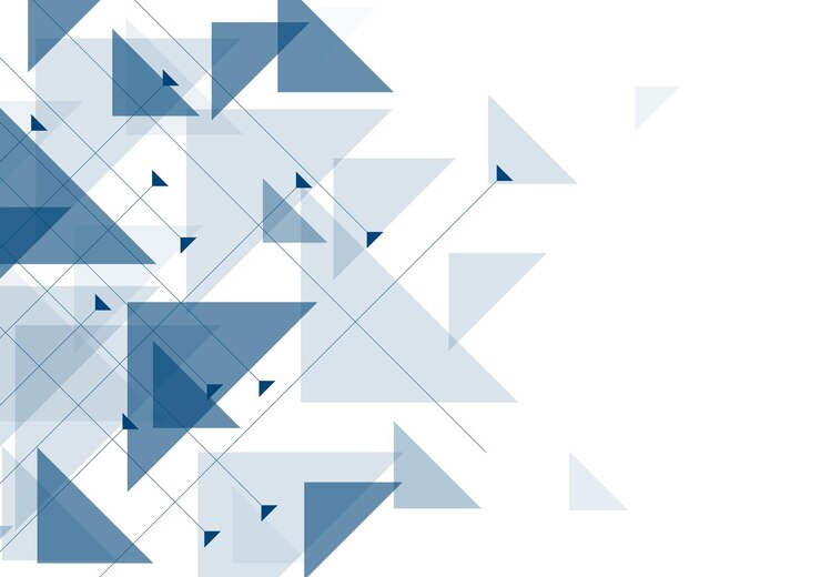 Vector blue triangles abstract geometric design