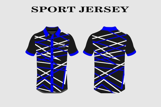 青い T シャツ デザイン フロント バック スポーツ デザイン サイクリング サッカー レーシング ジャージ ベクトル