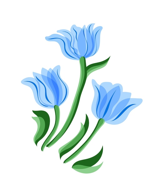 Blue tulips set