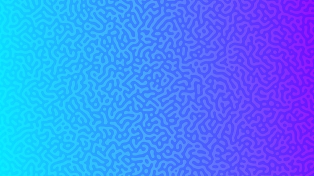 Blue Turing reaction gradient background. Abstract diffusion pattern with chaotic shapes. Vector illustration.