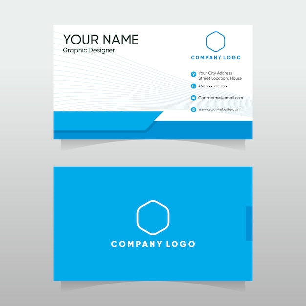 Vector blue turquoise business card design professional template