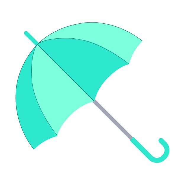 The blue umbrella. flat design. isolated icon on white background.