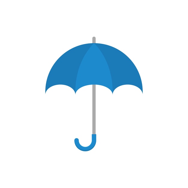 Blue umbrella flat vector illustration isolated on white background