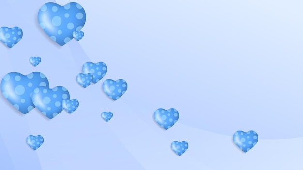 Blue Valentine Kerstmis Nieuwjaar 3D-ontwerp achtergrond met liefde hartvormige ballon Vector illustratie groet banner kaart behang flyer poster brochure bruiloft uitnodiging