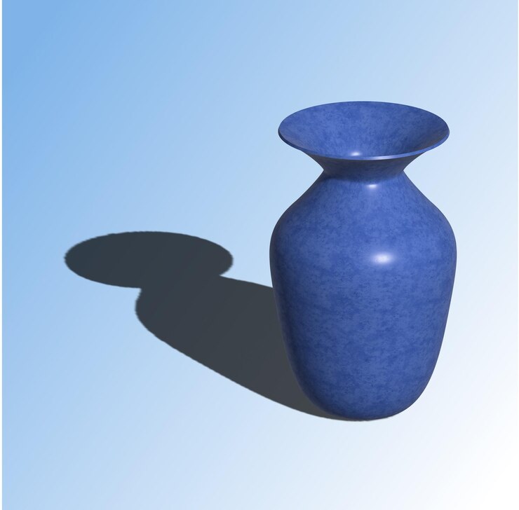 Vector blue vase in 3d
