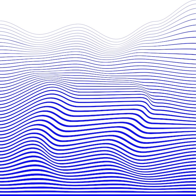 Blue vector abstract wave texture or shape for product and posters Without background