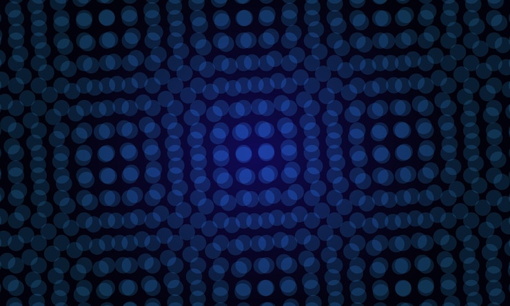 Vector blue vector background with bubbles. pattern for futuristic ad, booklets.