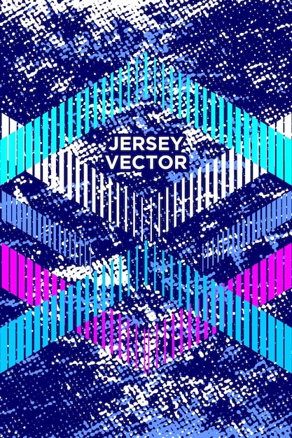 Vector blue vector grunge halftone style background for jersey shirt design