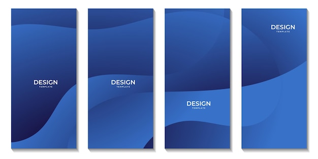 Blue vertical banners with a wavy design on the bottom.