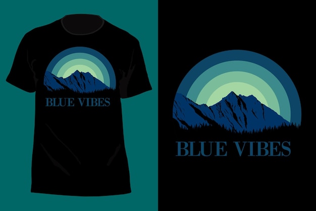 Blu vibes t shirt design retro vintage