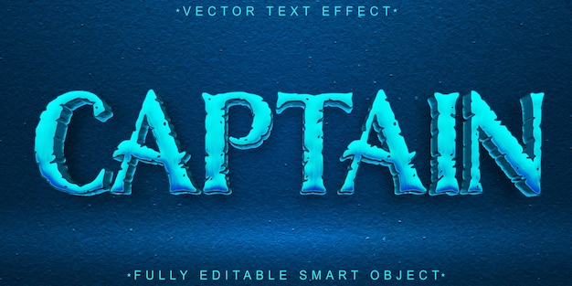 Blue Viking Captain Vector Volledig bewerkbaar Smart Object Text Effect