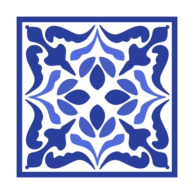 Blue Vintage majolica tile design