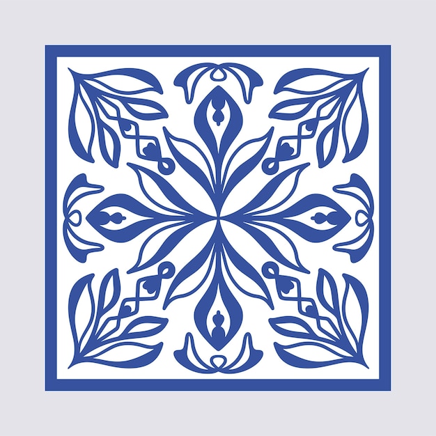 Blue vintage morocco tile design