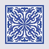 Blue vintage morocco tile design