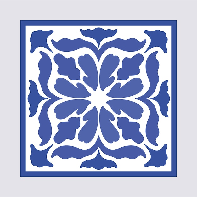 Blue vintage morocco tile design