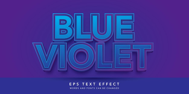 Blue violet 3d editable text effect