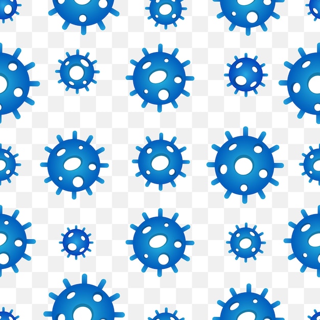 Blue virus seamless pattern background