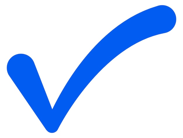 Vettore segno di voto blu simbolo di spunta segno di scelta