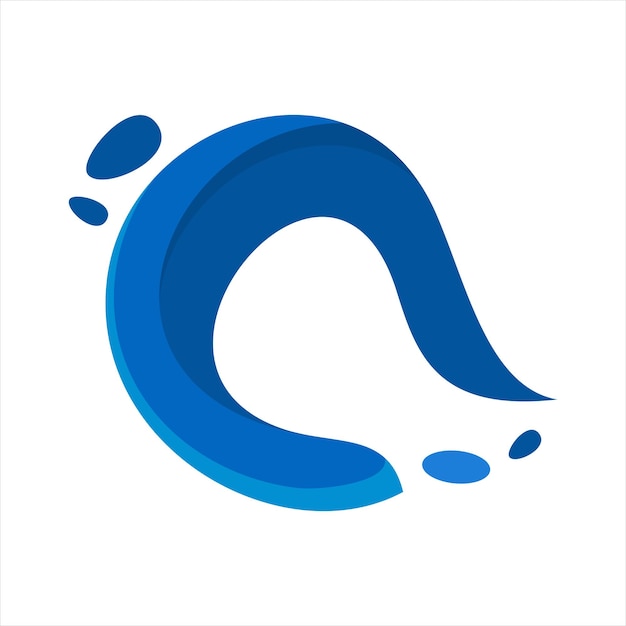 Vector blue water abstract illustration logo