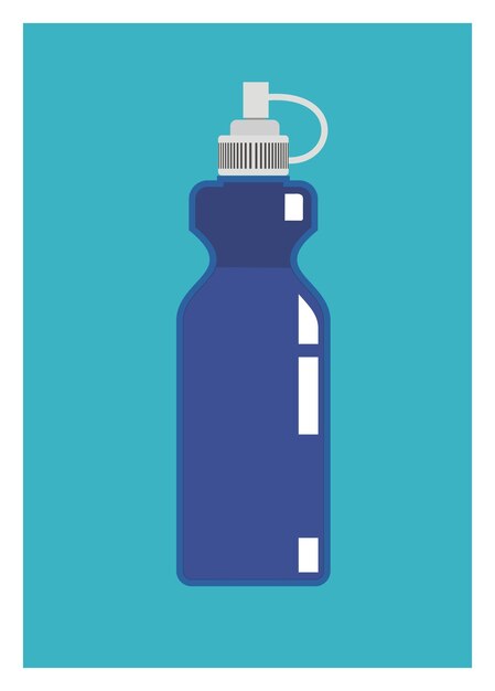 Blue water container Simple flat illustration