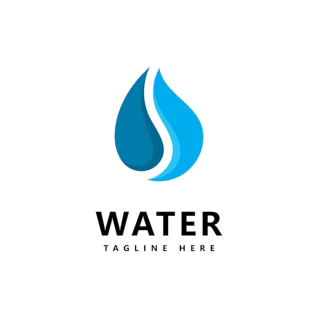 Blue water drop logo icon vector design