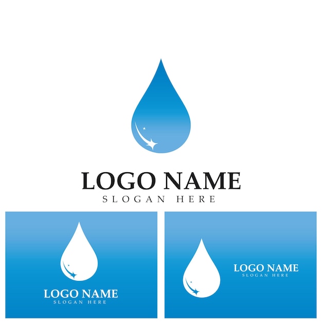 Icona vettore logo goccia d'acqua blu