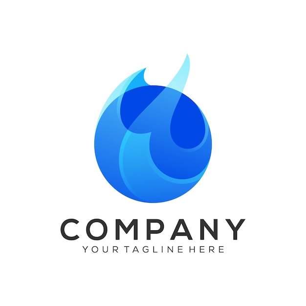 Синий логотип капли воды с каплей воды