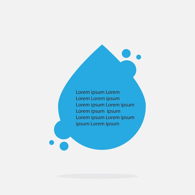 A blue water droplet with the word water on it