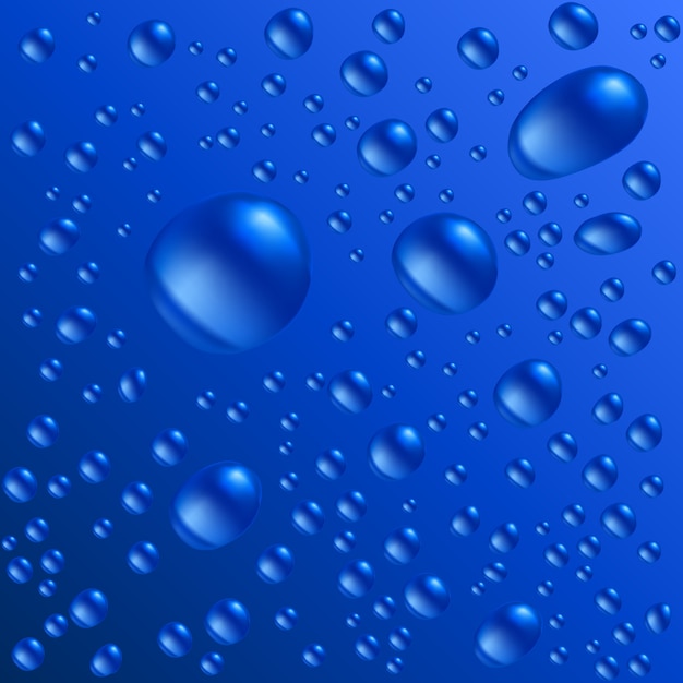 Blue water drops