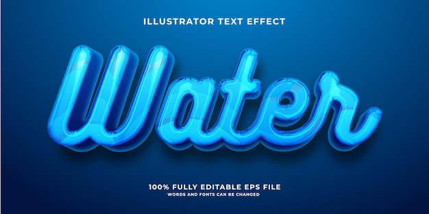 Blue Water Editable 3D Text Effect